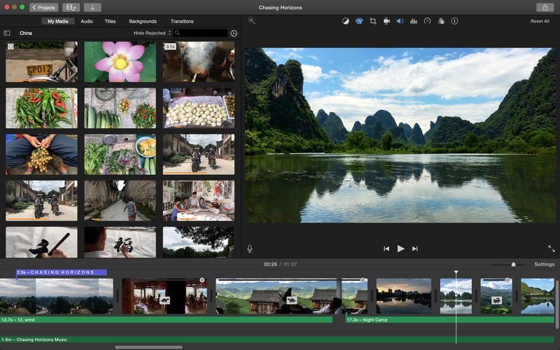 Software de edição de vídeo: iMovie